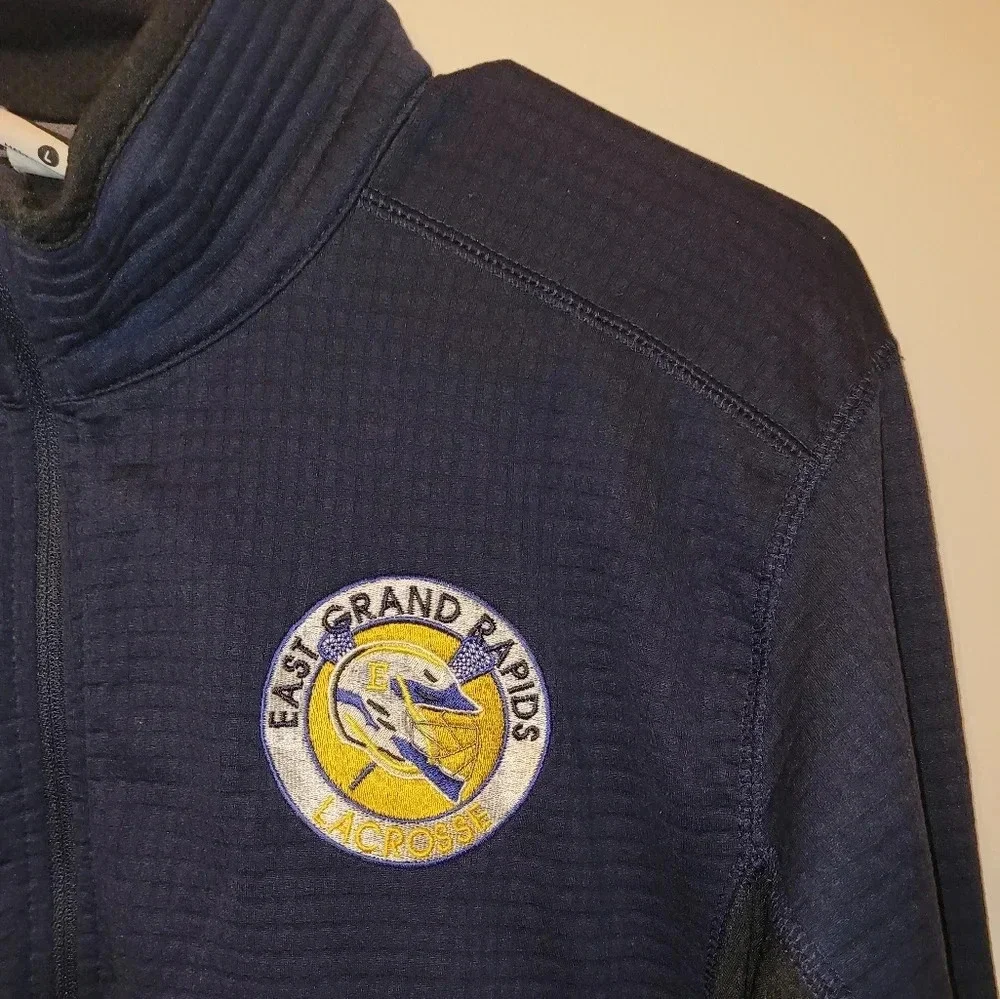 Nike Dri-Fit Long Sleeve Pull-Over Shirt. East Grand Rapids Lacrosse Embroidery